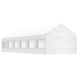 Vidaxl arbor with roof 13.38x4.08x3.22 m polyethylene white