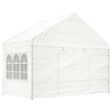 Arbor vidaxl avec toit 17.84x4.08x3,22 m Blanc en polyéthylène