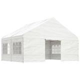 Arbor vidaxl avec toit 4.46x5.88x3,75 m Blanc en polyéthylène