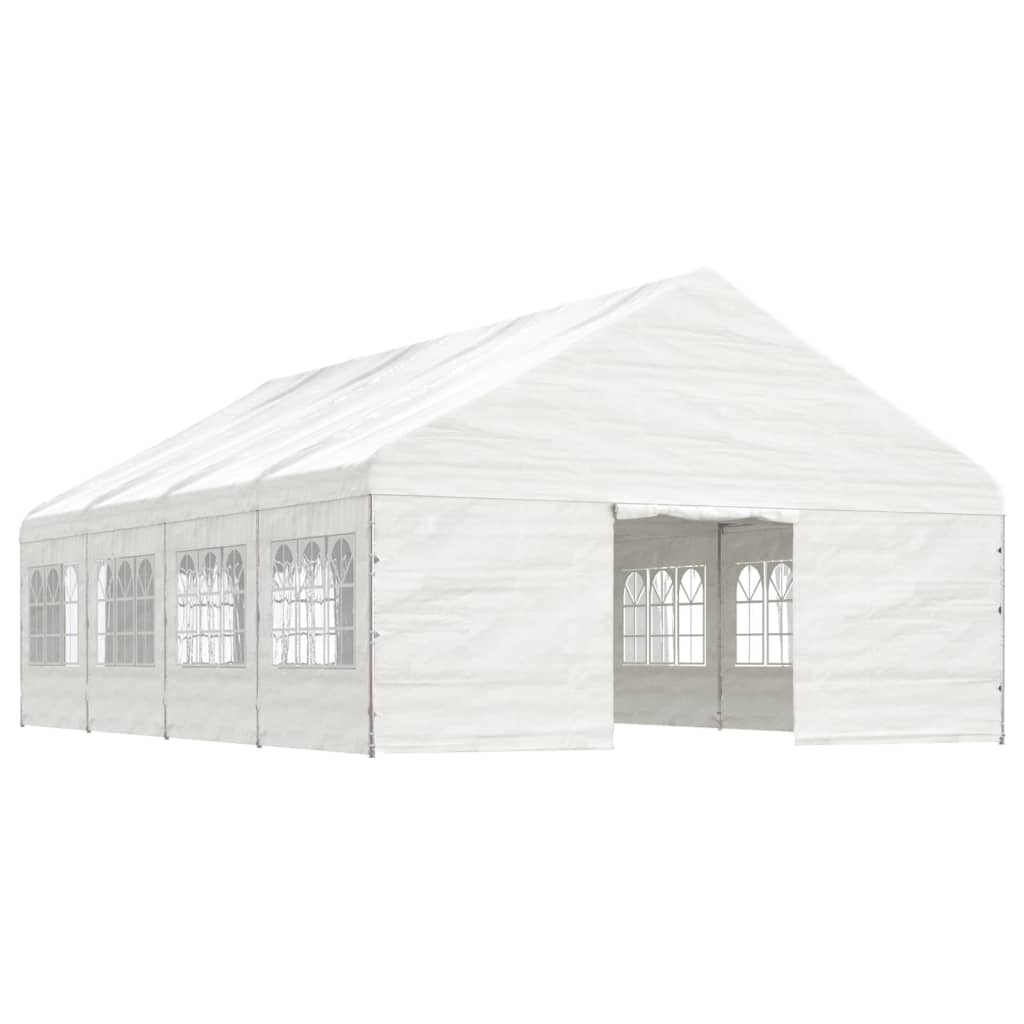 Vidaxl arbor med tak 8.92x5.88x3.75 m polyetylenhvit