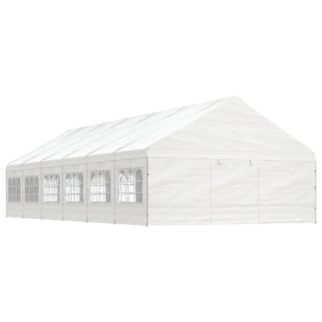 Vidaxl Arbor con techo 13.38x5.88x3.75 m Polyetileno blanco