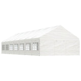 Vidaxl arbor with roof 15.61x5.88x3.75 m polyethylene white