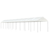 Vidaxl arbor with roof 20.07x2.28x2.69 m polyethylene white