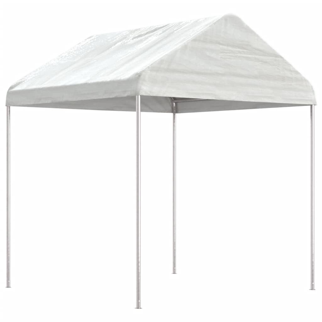 Arbor vidaxl avec toit 20.07x2.28x2.69 m Blanc en polyéthylène