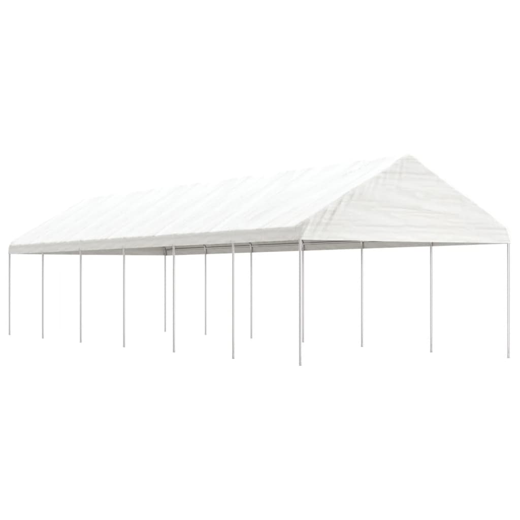 Vidaxl arbor med tak 13.38x4.08x3.22 m polyetylenhvit