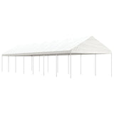 Vidaxl arbor with roof 15.61x4.08x3.22 m polyethylene white