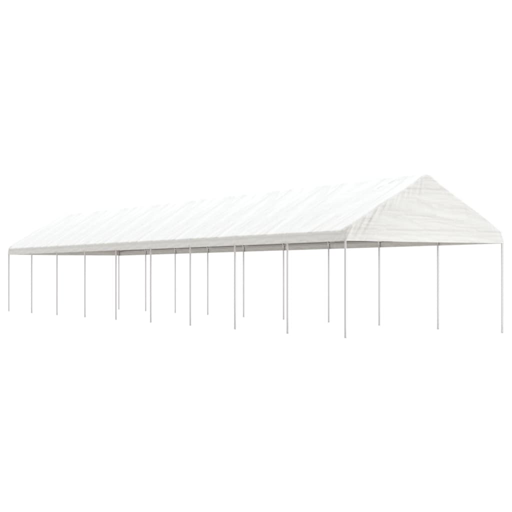 Vidaxl arbor med tak 20.07x4.08x3.22 m polyetylenhvit