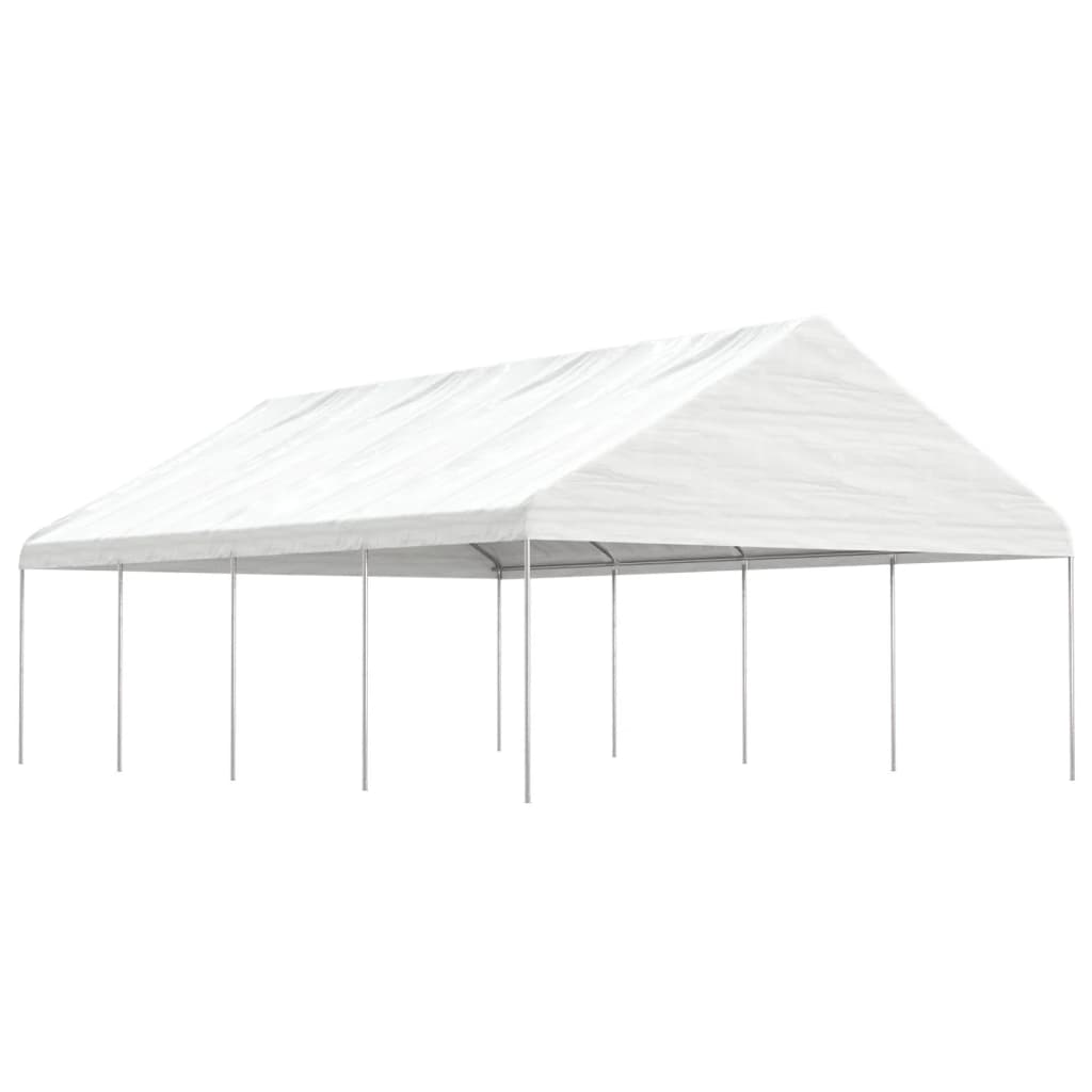 Vidaxl Arbor z dachem 8,92x5,88x3,75 m biały polietylen