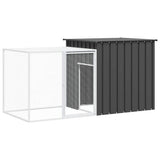 Clapier à lapin Vidaxxl 200x91x100 cm acier galvanisé anthracite