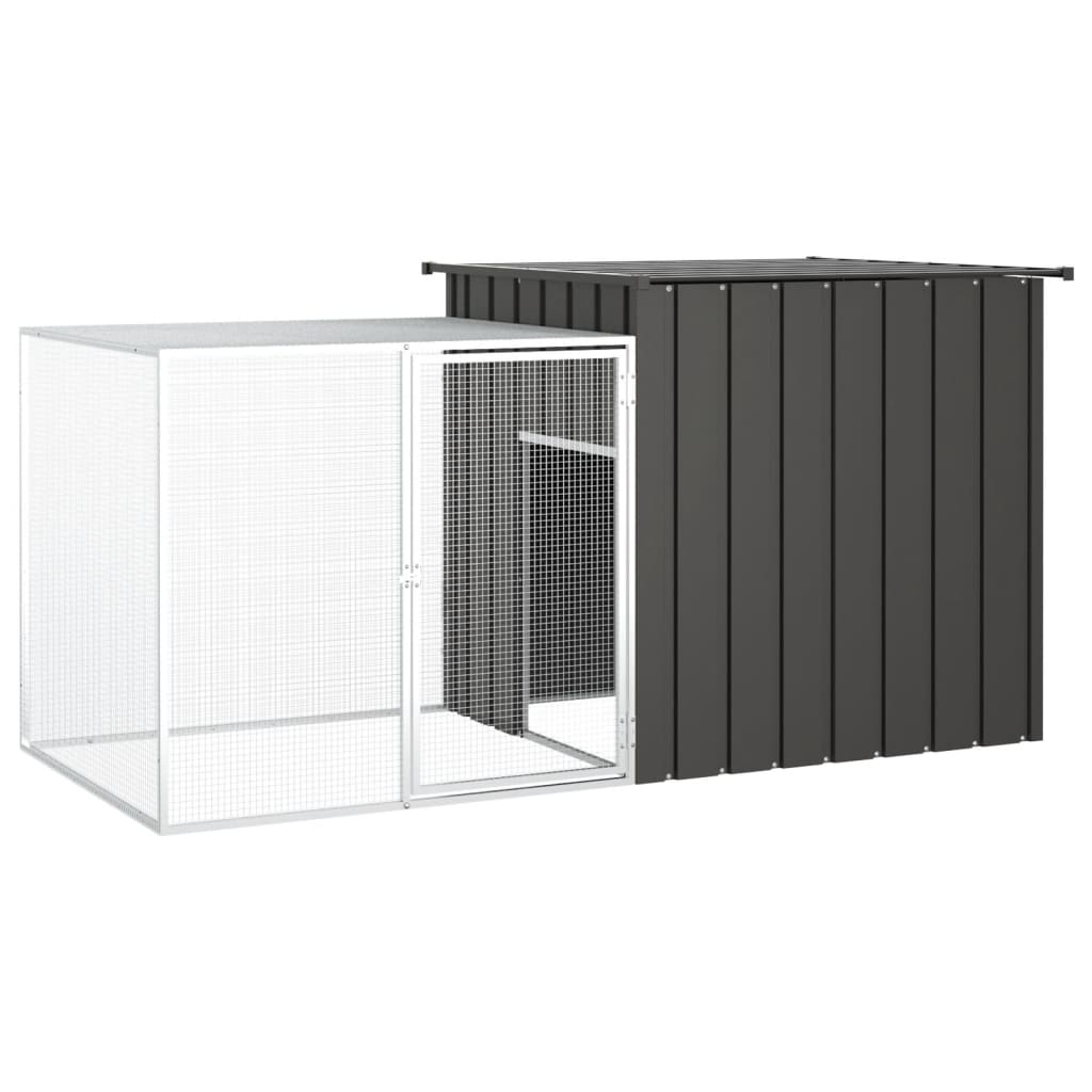 Vidaxl Rabbit Hutch 200x91x100 cm Antracite in acciaio zincato