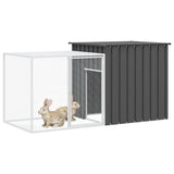Clapier à lapin Vidaxxl 200x91x100 cm acier galvanisé anthracite