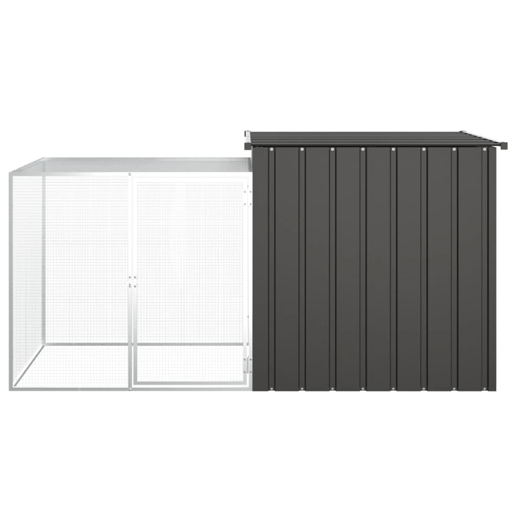 Vidaxl Rabbit Hutch 200x91x100 cm Antracite in acciaio zincato