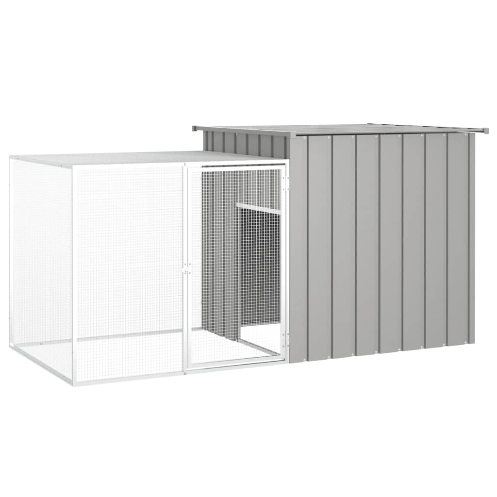 Vidaxl Rabbit Hutch 200x91x100 cm galvanisert stålgrå