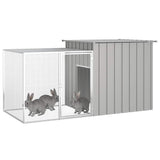 Clapier à lapin Vidaxx 200x91x100 cm acier galvanisé gris