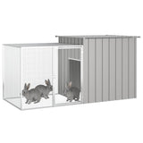 Vidaxl Rabbit Hutch 200x91x100 cm galvanisert stålgrå