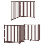 Vidaxl hondenhek inklapbaar 12 panelen 960 cm populierenhout bruin