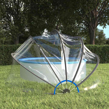VidaXL Auvent de piscine rond 406x203 cm PVC