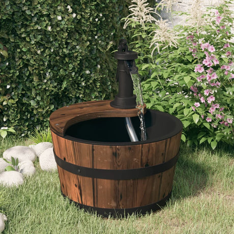 Vidaxxl fontaine à eau avec pompe 28x28x34,5 cm bois de pin massif