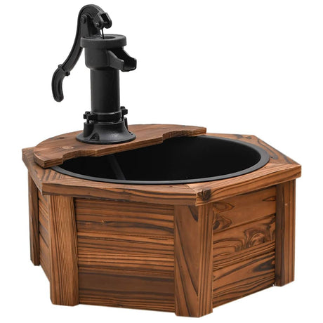 Vidaxxl fontaine à eau avec pompe 57x57x53 cm bois de pin massif