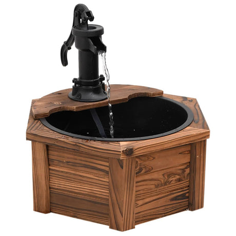 Vidaxxl fontaine à eau avec pompe 57x57x53 cm bois de pin massif