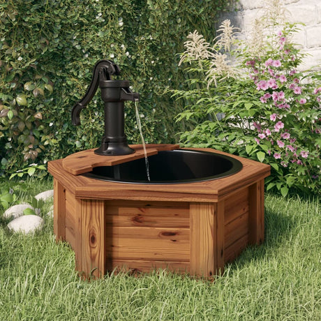Vidaxxl fontaine à eau avec pompe 57x57x53 cm bois de pin massif