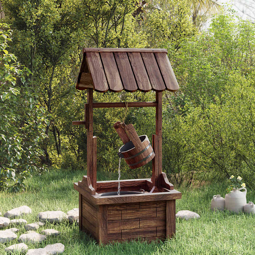 VidaXL fontaine à souhaits avec pompe 57x50x112 cm bois de pin massif