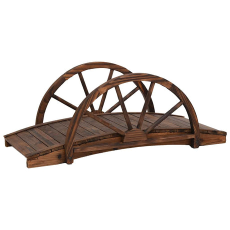 VidaXL pont de jardin avec demi-roue 99x50x38 cm bois de pin massif