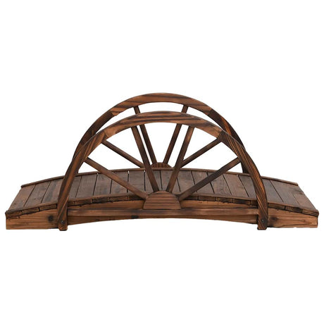 VidaXL pont de jardin avec demi-roue 99x50x38 cm bois de pin massif