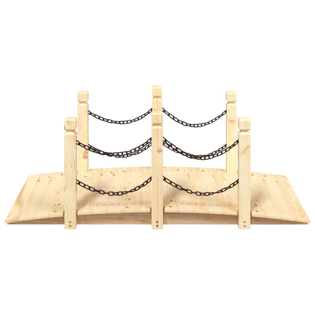 VidaXL pont de jardin avec rails à chaîne 150x67x56 cm bois de pin massif