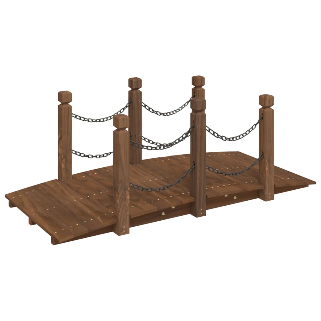 Vidaxl Garden Bridge avec rails de chaîne 150x67x56 cm en pin solide