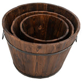 Vidaxx ensemble de jardinières seau en bois 3 pièces en bois de pin massif