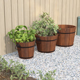 Vidaxx ensemble de jardinières seau en bois 3 pièces en bois de pin massif