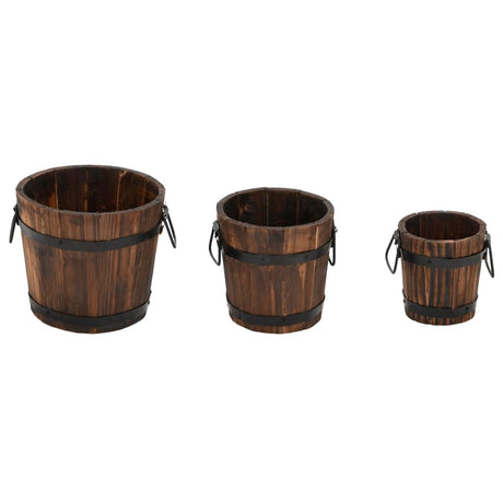 VidaXL Ensemble de jardinières seau en bois 3 pièces en bois de pin massif