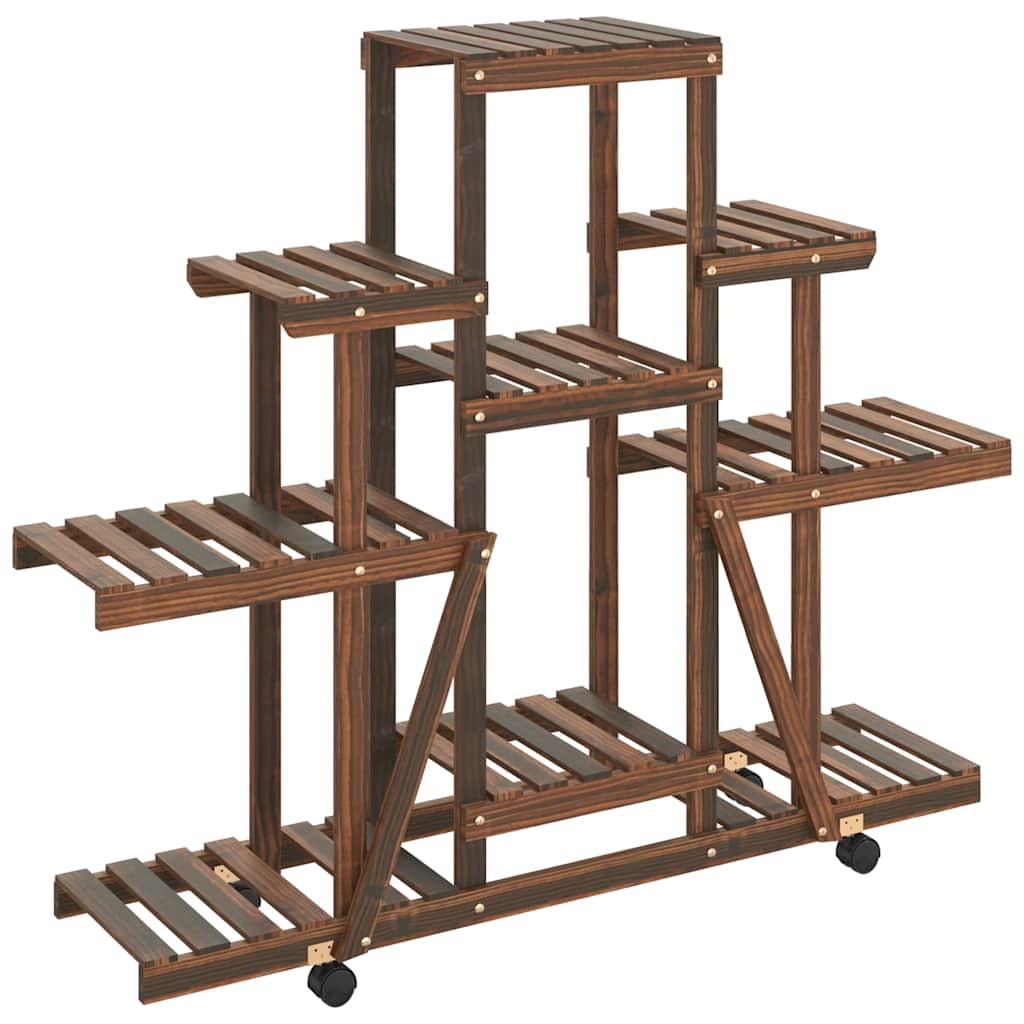 Vidaxx support pour plantes à roulettes 110x25x101 cm en bois de pin massif