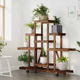 Vidaxx support pour plantes à roulettes 110x25x101 cm en bois de pin massif