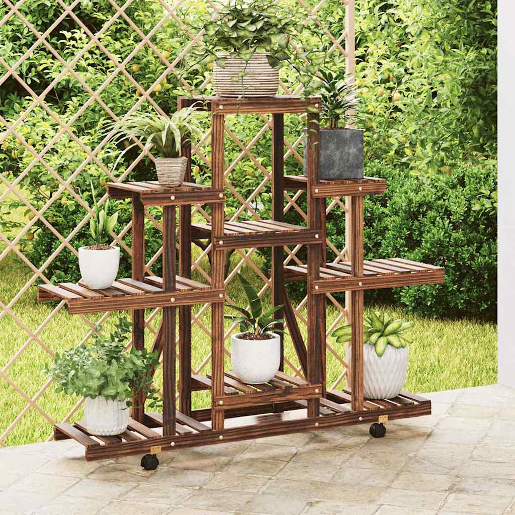 Vidaxx support pour plantes à roulettes 110x25x101 cm en bois de pin massif