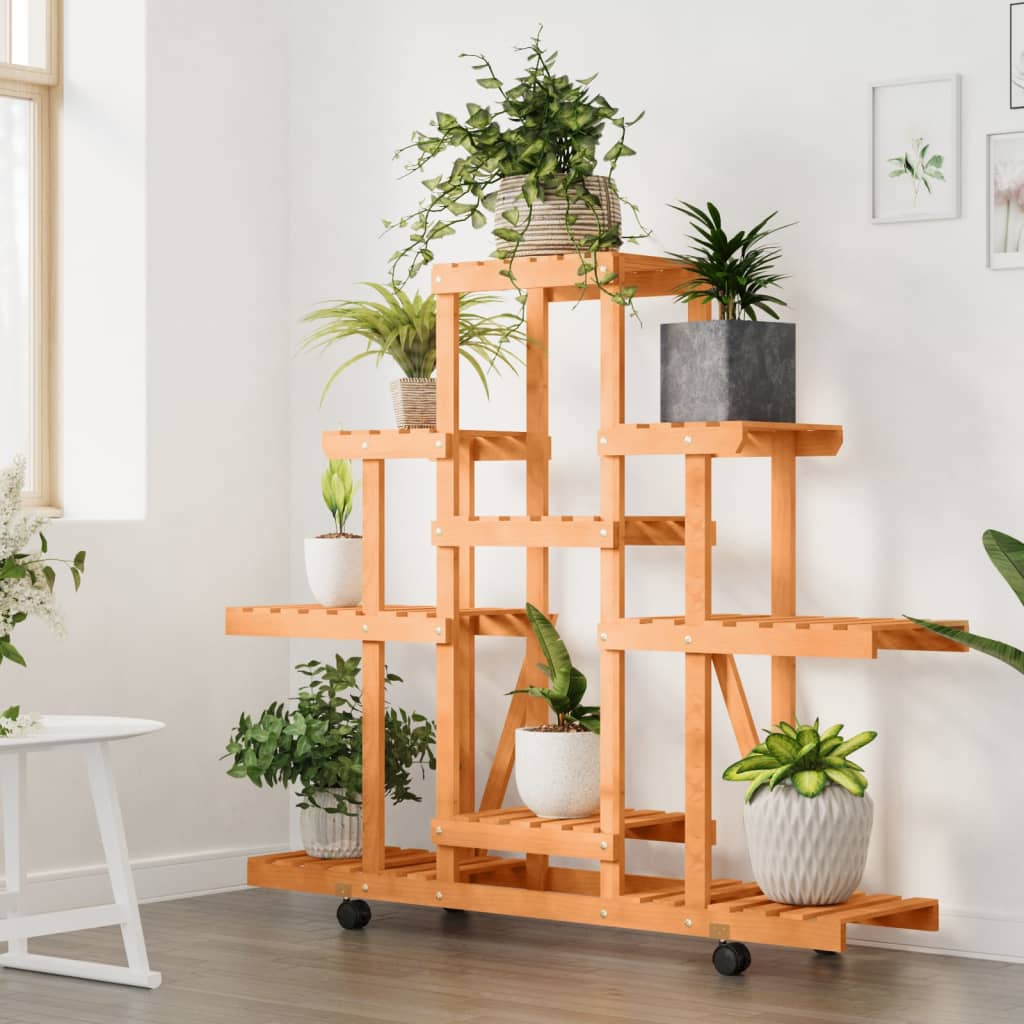 Vidaxx support pour plantes à roulettes 110x25x101 cm en bois de pin massif