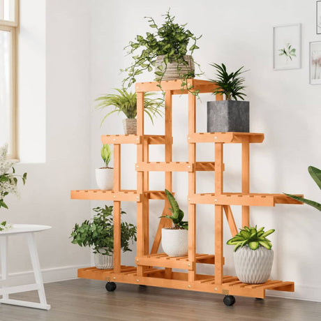 Vidaxx support pour plantes à roulettes 110x25x101 cm en bois de pin massif