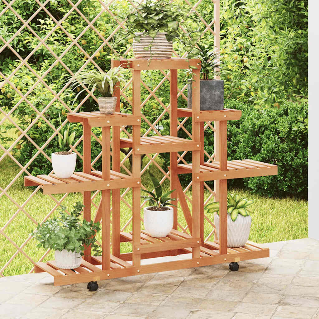 Vidaxx support pour plantes à roulettes 110x25x101 cm en bois de pin massif