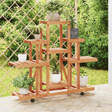 Vidaxx support pour plantes à roulettes 110x25x101 cm en bois de pin massif