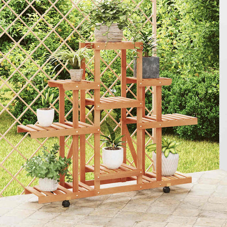 Vidaxx support pour plantes à roulettes 110x25x101 cm en bois de pin massif