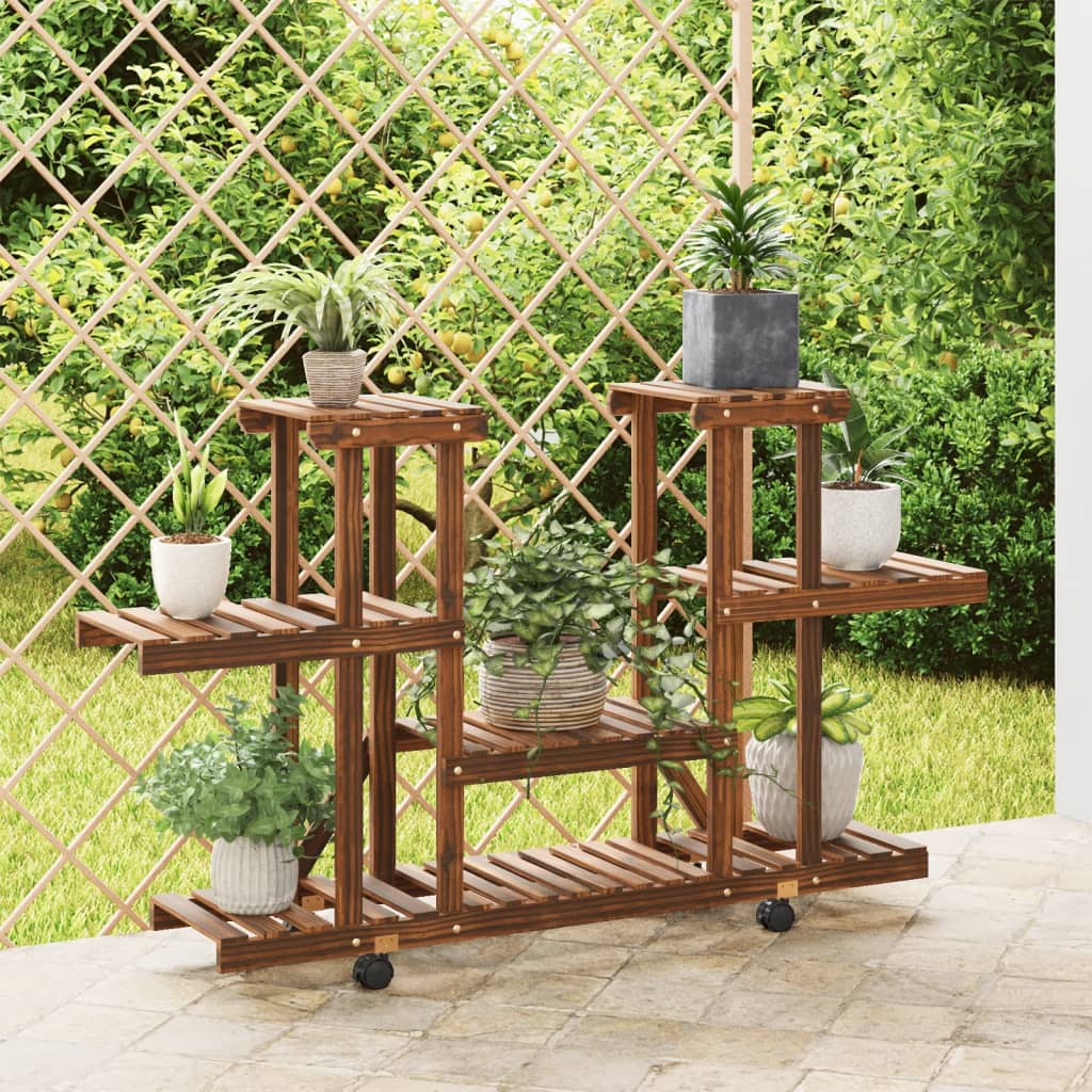 Vidaxx support pour plantes à roulettes 110x25x78 cm en bois de pin massif