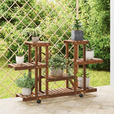 Vidaxx support pour plantes à roulettes 110x25x78 cm en bois de pin massif