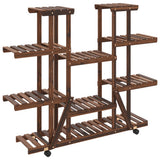 Vidaxx support pour plantes à roulettes 110x25x115 cm en bois de pin massif