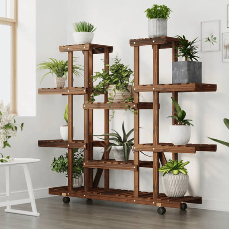 Vidaxx support pour plantes à roulettes 110x25x115 cm en bois de pin massif