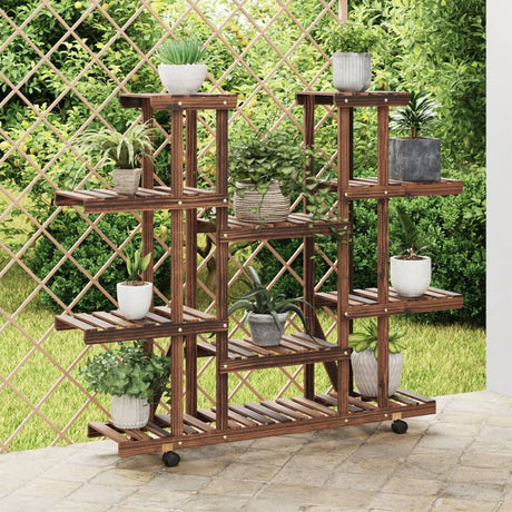 Vidaxx support pour plantes à roulettes 110x25x115 cm en bois de pin massif