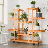 Vidaxx support pour plantes à roulettes 110x25x115 cm en bois de pin massif