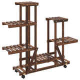 Vidaxx support pour plantes à roulettes 95x25x101 cm en bois de pin massif