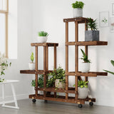 Vidaxx support pour plantes à roulettes 95x25x101 cm en bois de pin massif