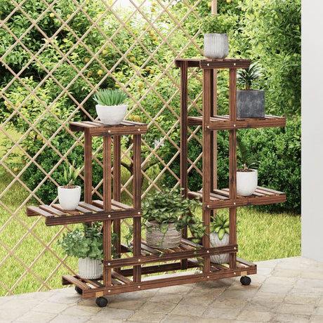 Vidaxx support pour plantes à roulettes 95x25x101 cm en bois de pin massif